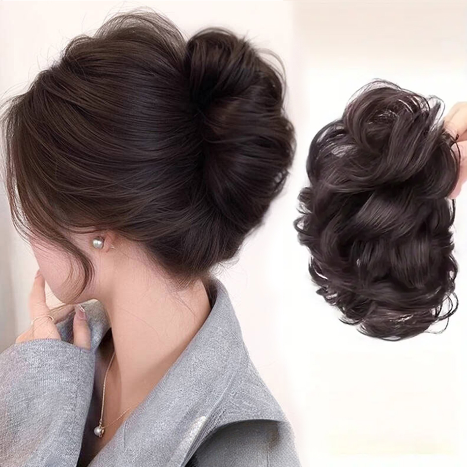 Claw Clip Messy Bun Hair Piece - 합성 지저분한 롤빵 머리 조각 클로