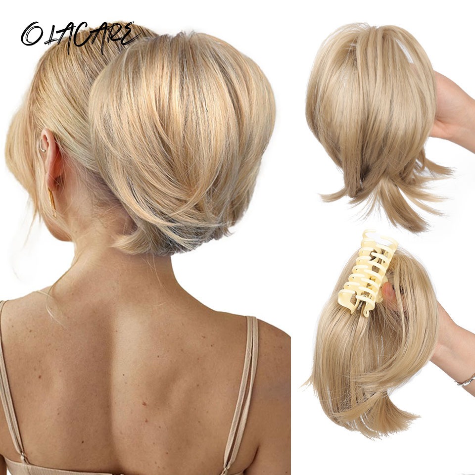 Claw Clip Messy Bun Hair Piece - 지저분한 롤빵 머리 조각 클로 클립