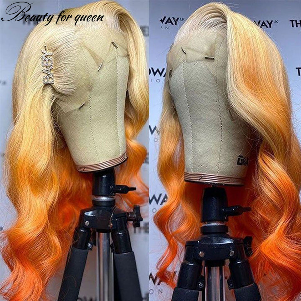 613 Blonde Body Wave Lace Front Wig - 진저 613 오렌지 바디 웨이브 투명
