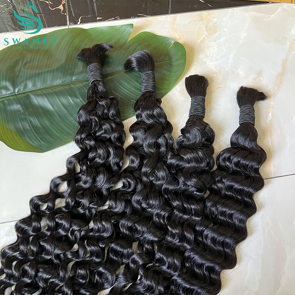 Water Wave Bulk Human Hair For Braiding - 워터 웨이브 100% 인모 벌크, 보헤미안