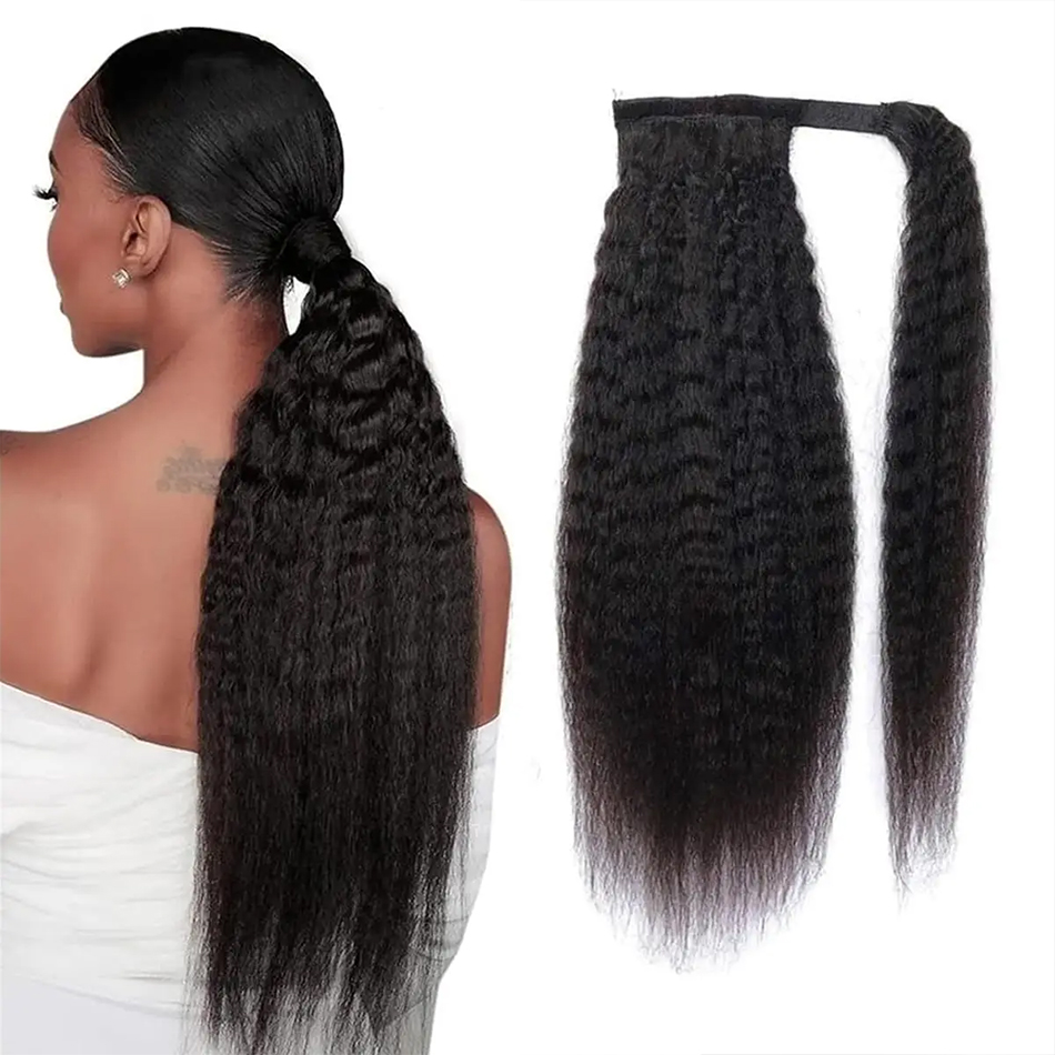 Seamless Clip In Hair Extensions Human Hair - 100g 킨키 스트레이트 인간의 머리카락 랩