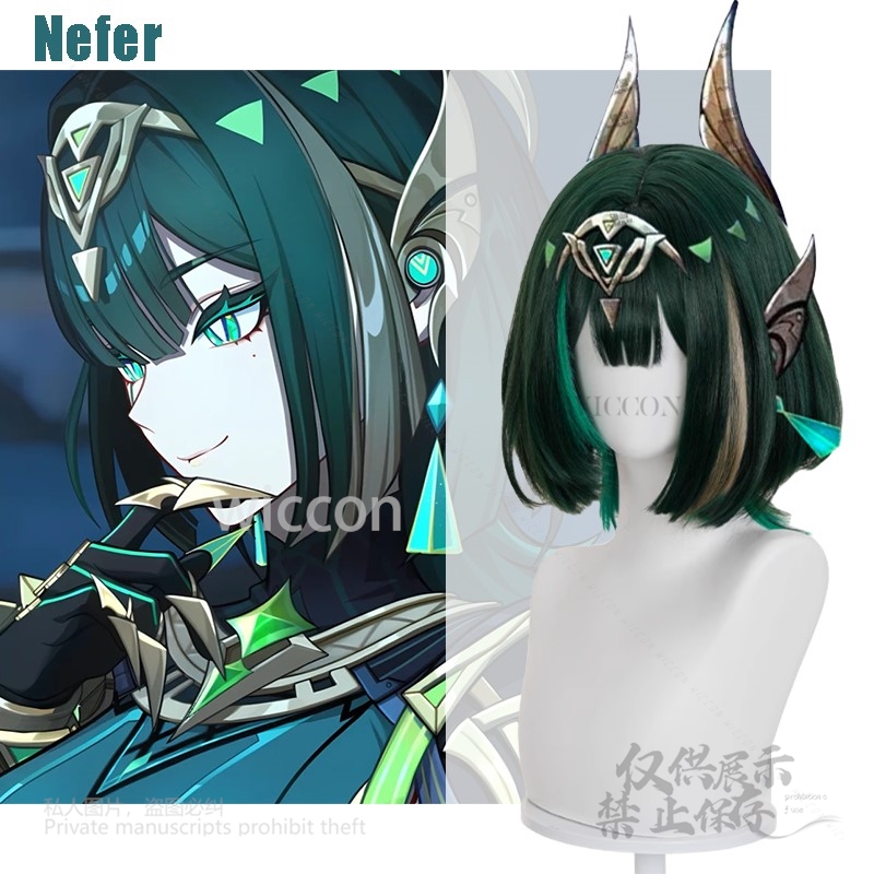 Synthetic Wigs - 애니메이션 게임 Genshin Impact 새로운 Nefer