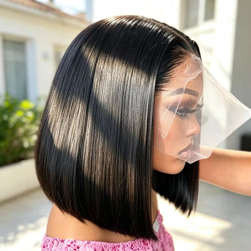 Pre Parted 13X4 Lace Front Bob Wig - 10~16인치 투명한 13x6 스트레이트 레이스 프론트