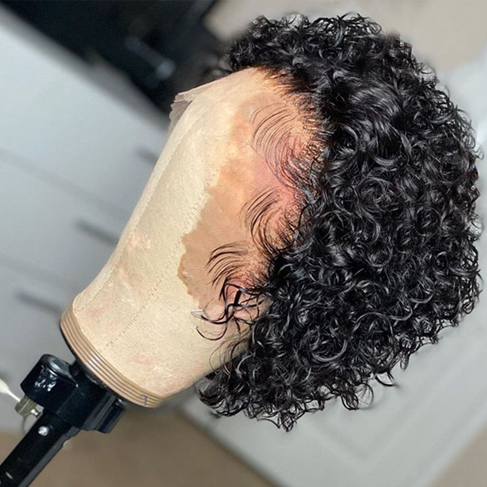 곱슬 픽시컷 가발 레이스 인모 가발 워터웨이브 숏밥 가 - Short Pixie Cut Wig Human Hair Cheap 리뷰 및 가격