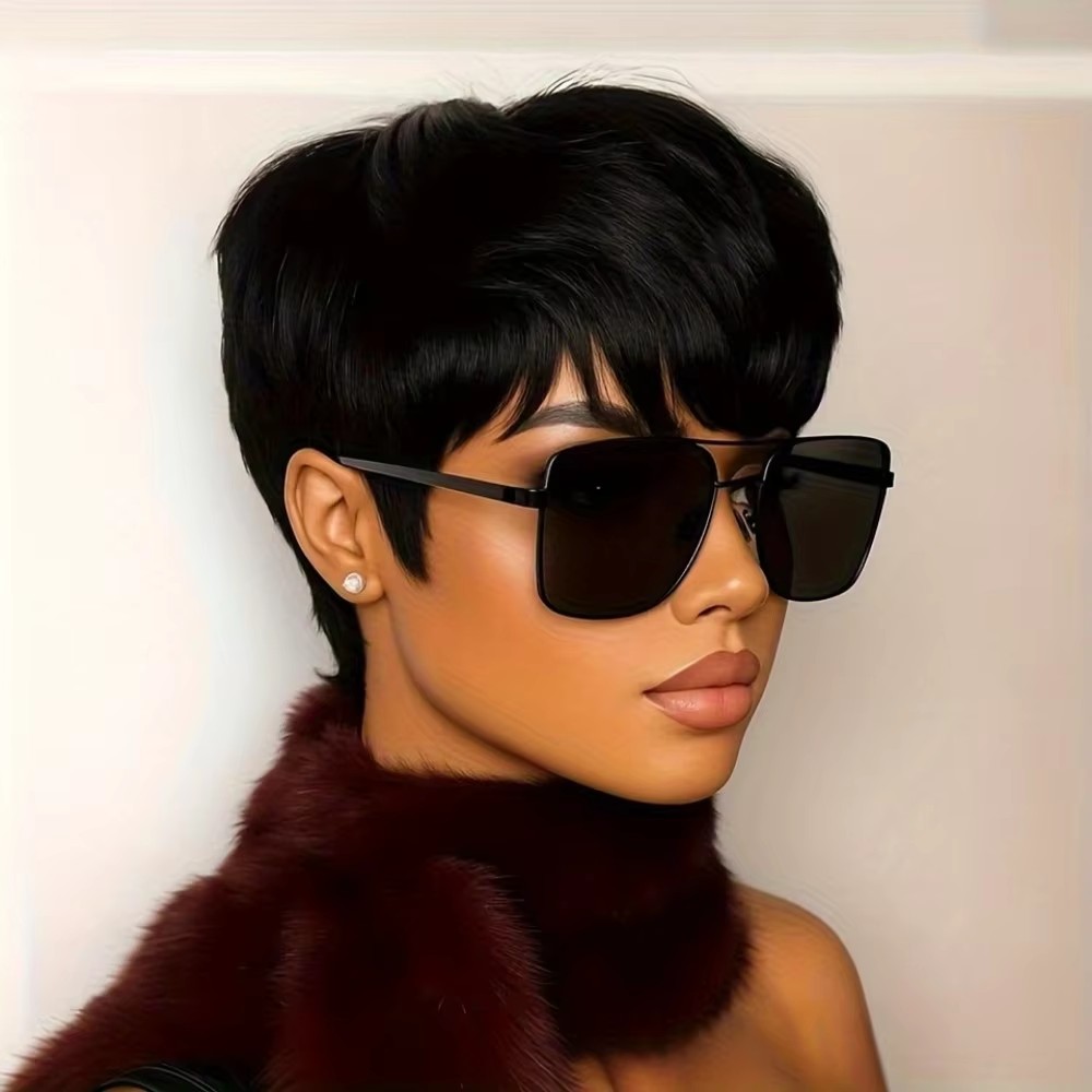 여성용 숏 픽시컷 인모 가발, 기계식 제작 인모 스트레 - Short Pixie Cut Wig Human Hair Cheap 리뷰 및 가격