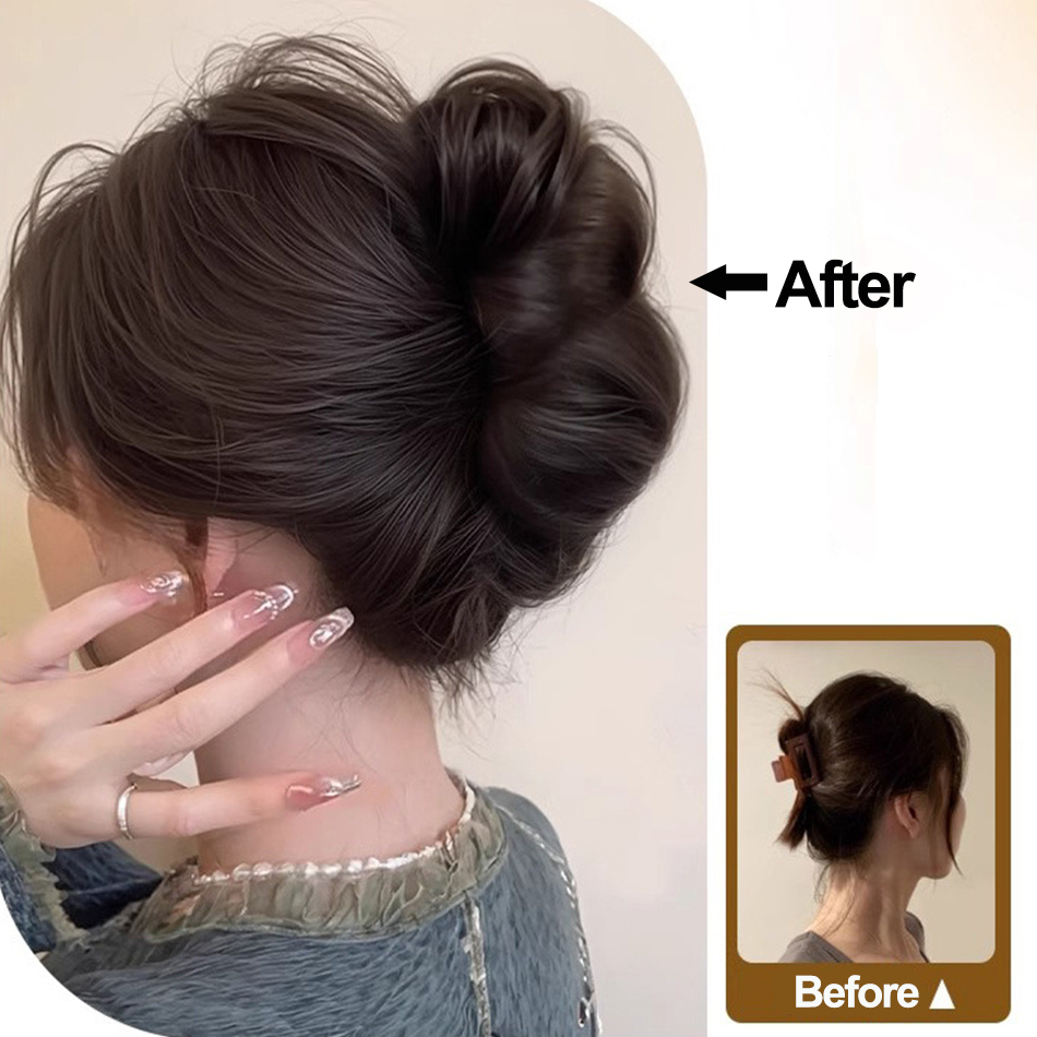 합성 지저분한 롤빵 머리 조각 클로 클립 포니테일 확장 - Claw Clip Messy Bun Hair Piece 리뷰 및 가격
