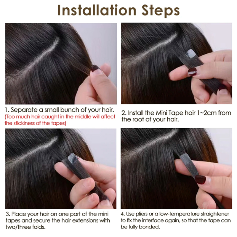미니 테이프 헤어 익스텐션 인간의 머리카락 천연 테이프 - Invisible Tape In Extensions Real Hair 리뷰 및 가격