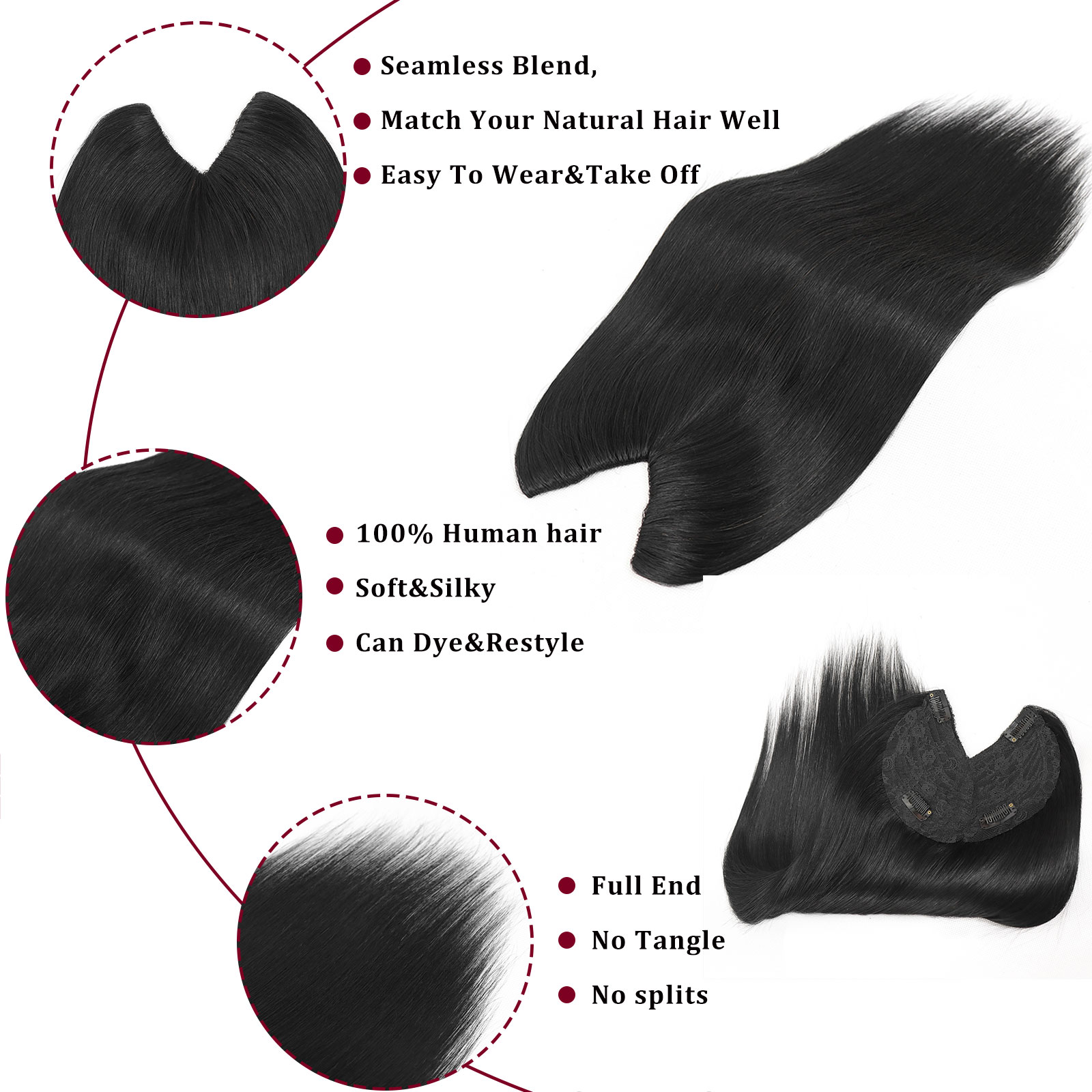 V자형 클립인 인모 헤어 익스텐션, 여성용 브라운 블론 - Seamless Clip In Hair Extensions Human Hair 리뷰 및 가격