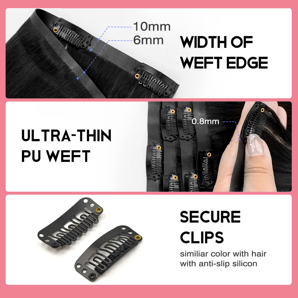 시임리스 클립인 헤어 익스텐션 천연 인모 7피스 110 - Seamless Clip In Hair Extensions Human Hair 리뷰 및 가격